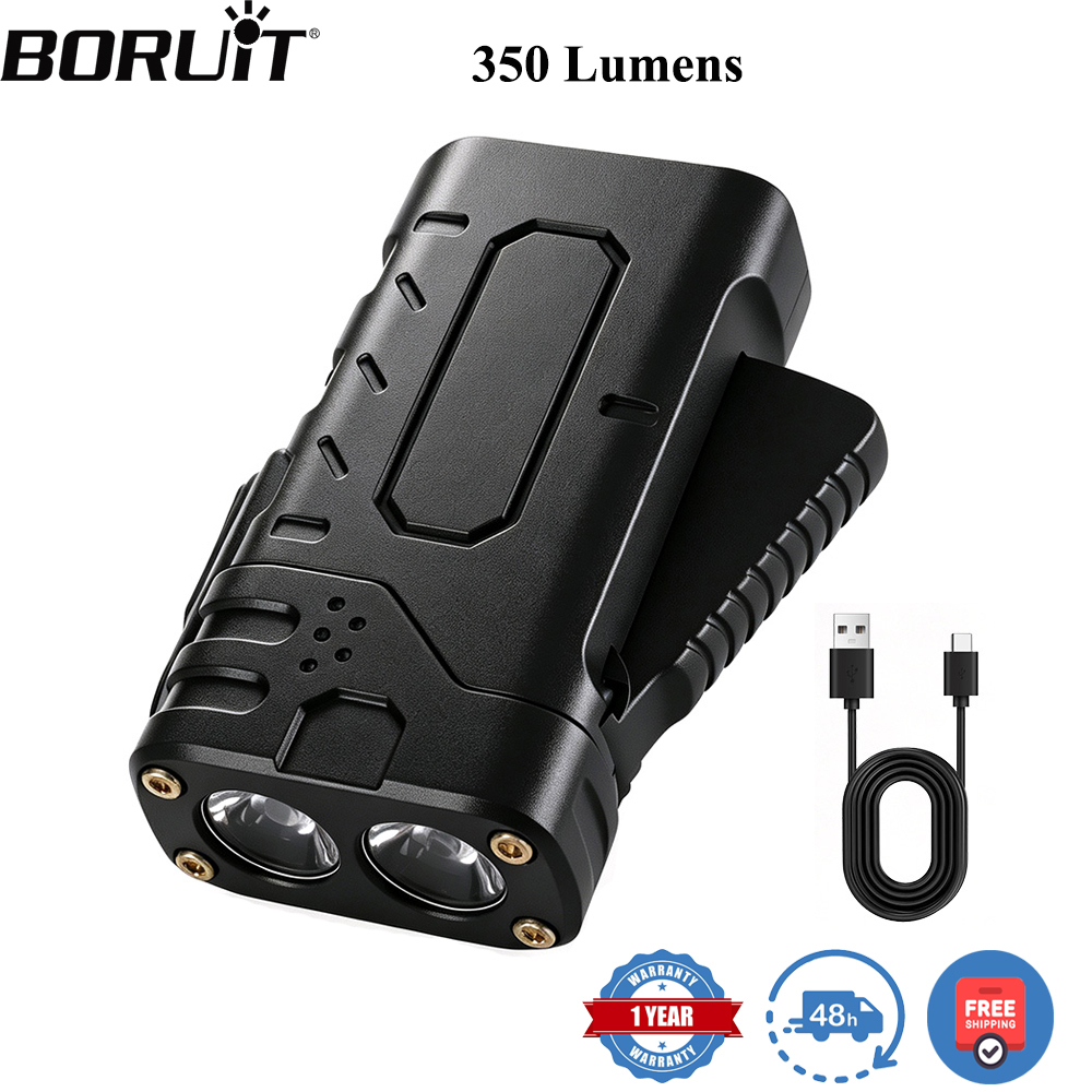 Outdoor Sport Lights - BORUIiT Hand Crank EDC LED Flashlight