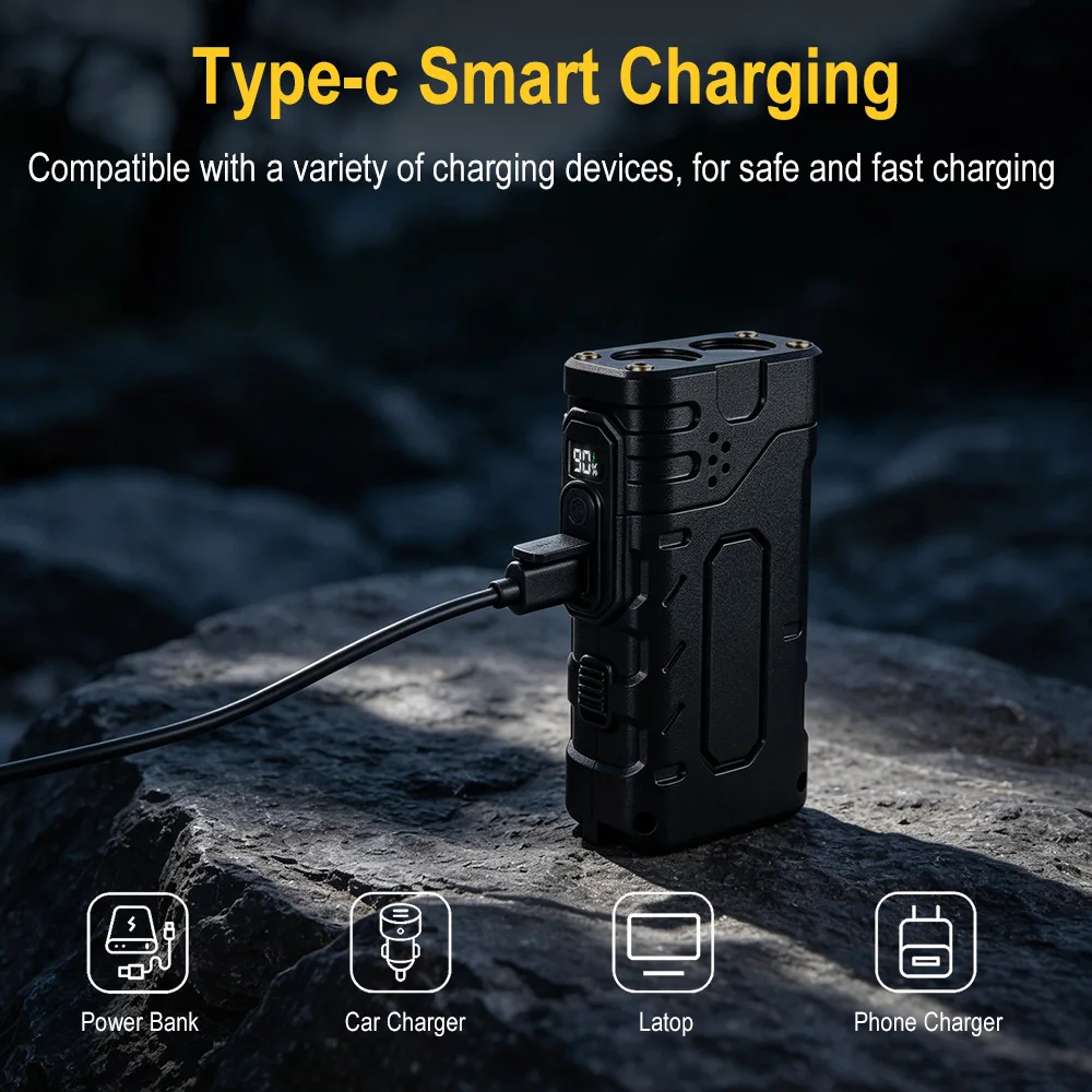 BORUIiT Hand Crank EDC LED Fla - đánh giá và giá Outdoor Sport Lights